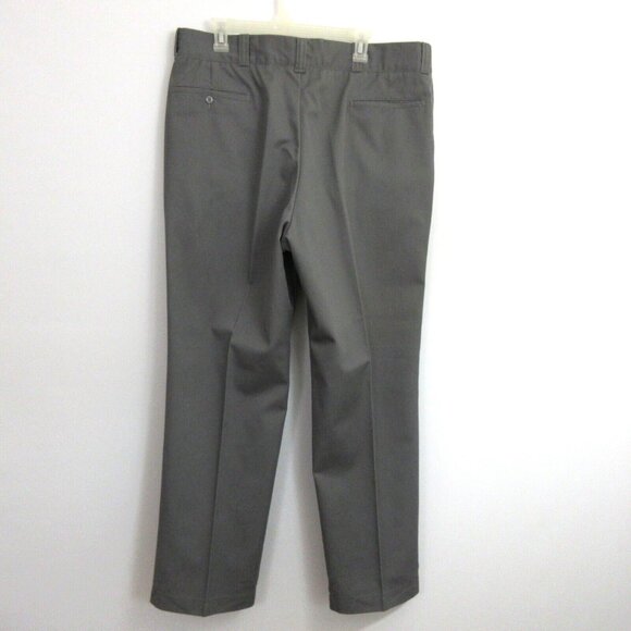 Red Camel Khakis Chino Twill Pants Flat Front Slacks Cotton Gray 40W x 31L USA - Picture 2 of 6